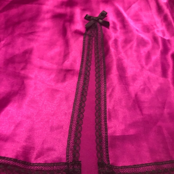 Victoria’s Secret Raspberry Purple black slip chemise M - Picture 4 of 11
